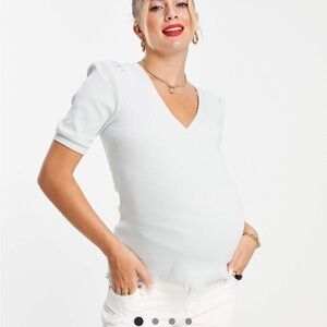 Pieces Maternity Mint Lettuce Edge Top